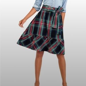 J. Crew Tartan Plaid Bow Skirt